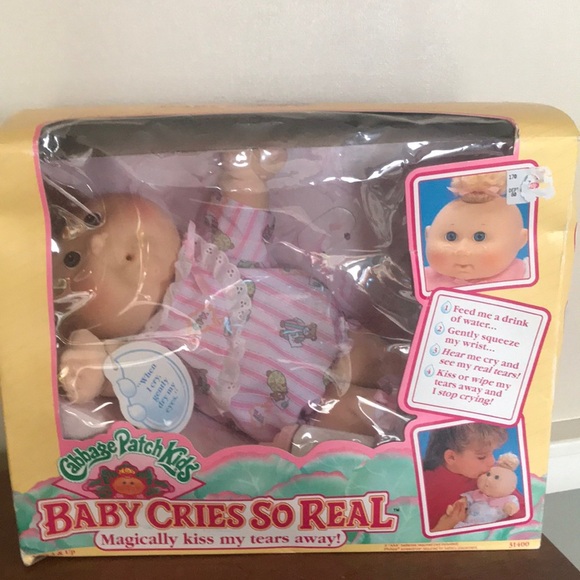 1992 Cabbage Patch Kids Baby Cries Real Tears NIB - Picture 1 of 10